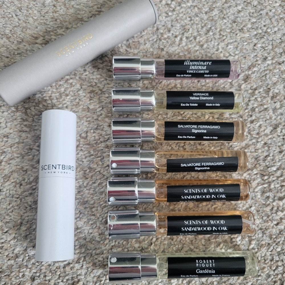 Travel Fragrance Bundle with 7 Different Perfumes and Travel Canisters